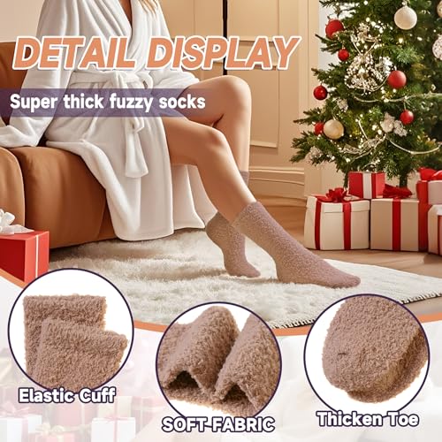 Women Fuzzy Slipper Socks Winter Microfiber Soft Cozy Plush Fluffy Socks Warm Comfy Thermal Home Sleeping Socks3