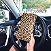 SyXIOP Fashion Color Leopard Brown Premium Leather Registration and Insurance Card Holder Automobile Wallet Case Organizer for Cards, Essential Document, Driver License Vehicle Paperwork