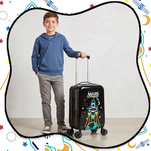 Image of Kids Carry on Luggage Sets Boys Small Hardshell Suitcases with Wheels Toddler Suitcase Set 2 Piece Neck Pillow Airplane Kid's Traveling Essentials 16 Inches