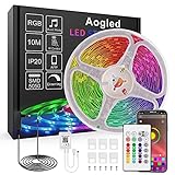 【Adhesivo Fuerte y Fácil Instalación】Aogled Bluetooth Tira LED utiliza un adhesivo más fuerte que tiene una unión fuerte, por lo que no tiene que preocuparse de que la Luces de Tiras de LED se caiga después de un cierto período de uso. Puede cortar la Tira de Luz a lo largo de la marca de corte según sea necesario.