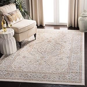 SAFAVIEH Isabella Collection Area Rug – 8′ x 10′, Cream & Beige, Oriental Design, Non-Shedding & Easy Care, Ideal for High Traffic Areas in Living Room, Bedroom (ISA916B)