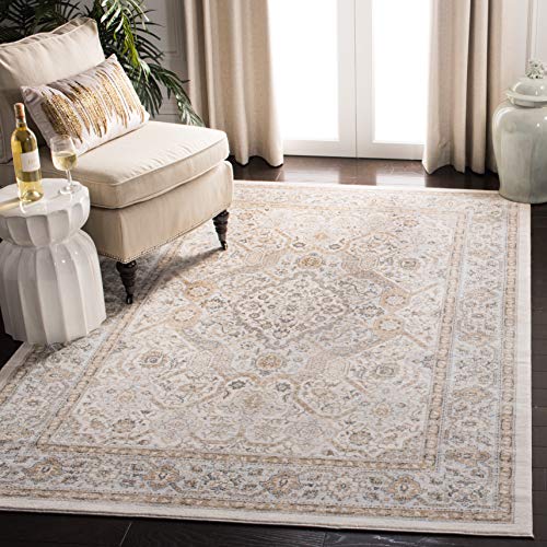 SAFAVIEH Isabella Collection Area Rug – 8′ x 10′, Cream & Beige, Oriental Design, Non-Shedding & Easy Care, Ideal for High Traffic Areas in Living Room, Bedroom (ISA916B)