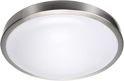JACKYLED Lámpara de techo LED de 12 pulgadas, 5 temperaturas de color, montaje empotrado, níquel cepillado, 20 W, 1260 lm, lámpara de techo
