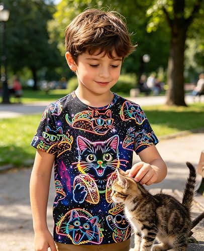 Image of uideazone Tshirts for Boys Kids Short Sleeve T-Shirt 3D Graphic Tee Shirts Tops Clothes 4-16 Years