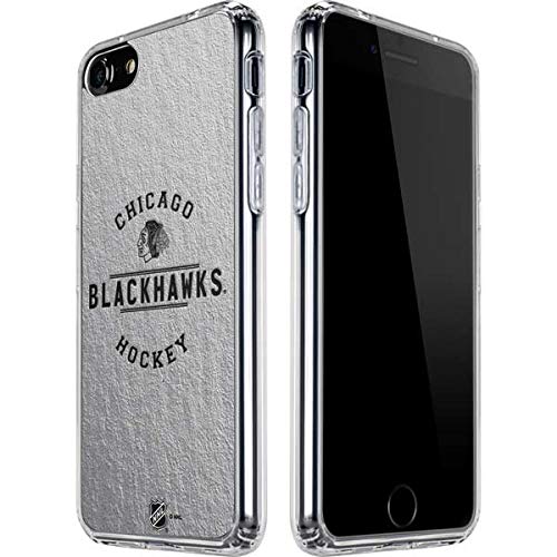 Skinit Clear Phone Case Compatible with iPhone SE (2nd & 3rd Gen) - Officially Licensed NHL Chicago Blackhawks Black Text Design