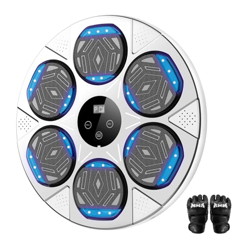 Image of LOLBOX Boxing Wall-Mounted Machine, Intelligent Boxing Trainer with Boxing Gloves, Home, Office, Gym Exercise Target Equipment,White