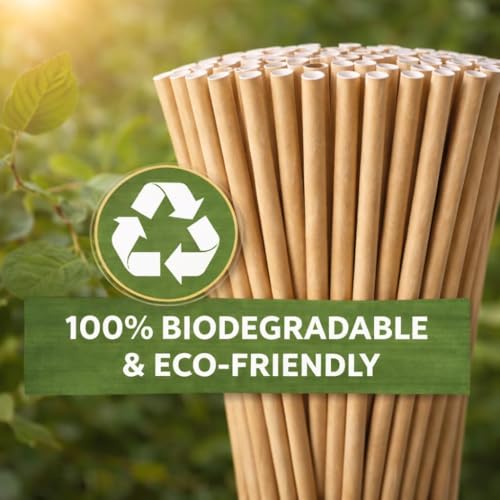 Pitillos de Papel Biodegradables Natural Kraft 150 piezas miniatura 3