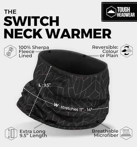 Image of Tough Headwear Swtich Winter Neck Gaiters For Men & Women, Fleece Neck Gaiter, Fleece Neck Warmer, Ski Gaiter - Reversible