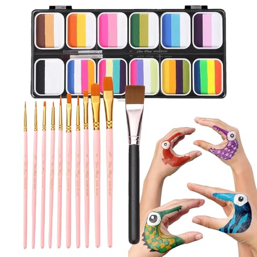 Peinture faciale de sécurité pour enfants avec palette de maquillage lavable