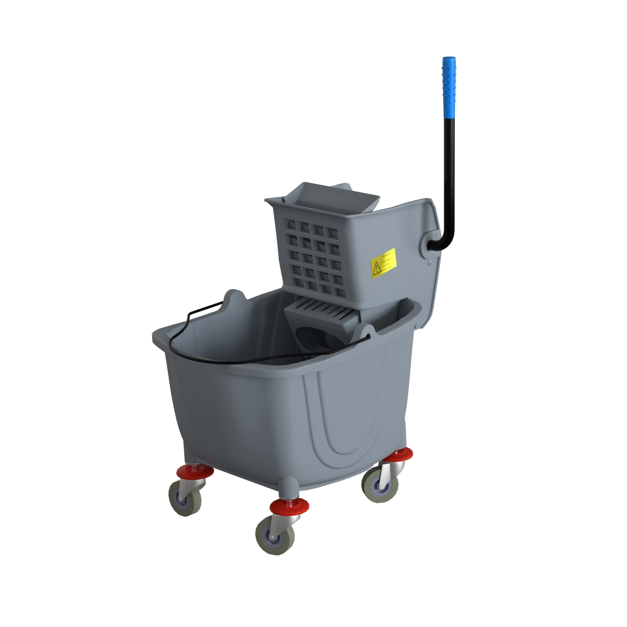 Krollen Industrial 35 Qt. Gray Mop Bucket & Side Press Wringer Combo