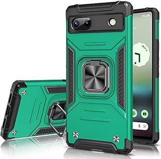 Honeyview ShockProof Case for Google Pixel 6A 5G with Ring Kickstand, Bumper Armour Phone Cover for Google Pixel 6A 5G - Black