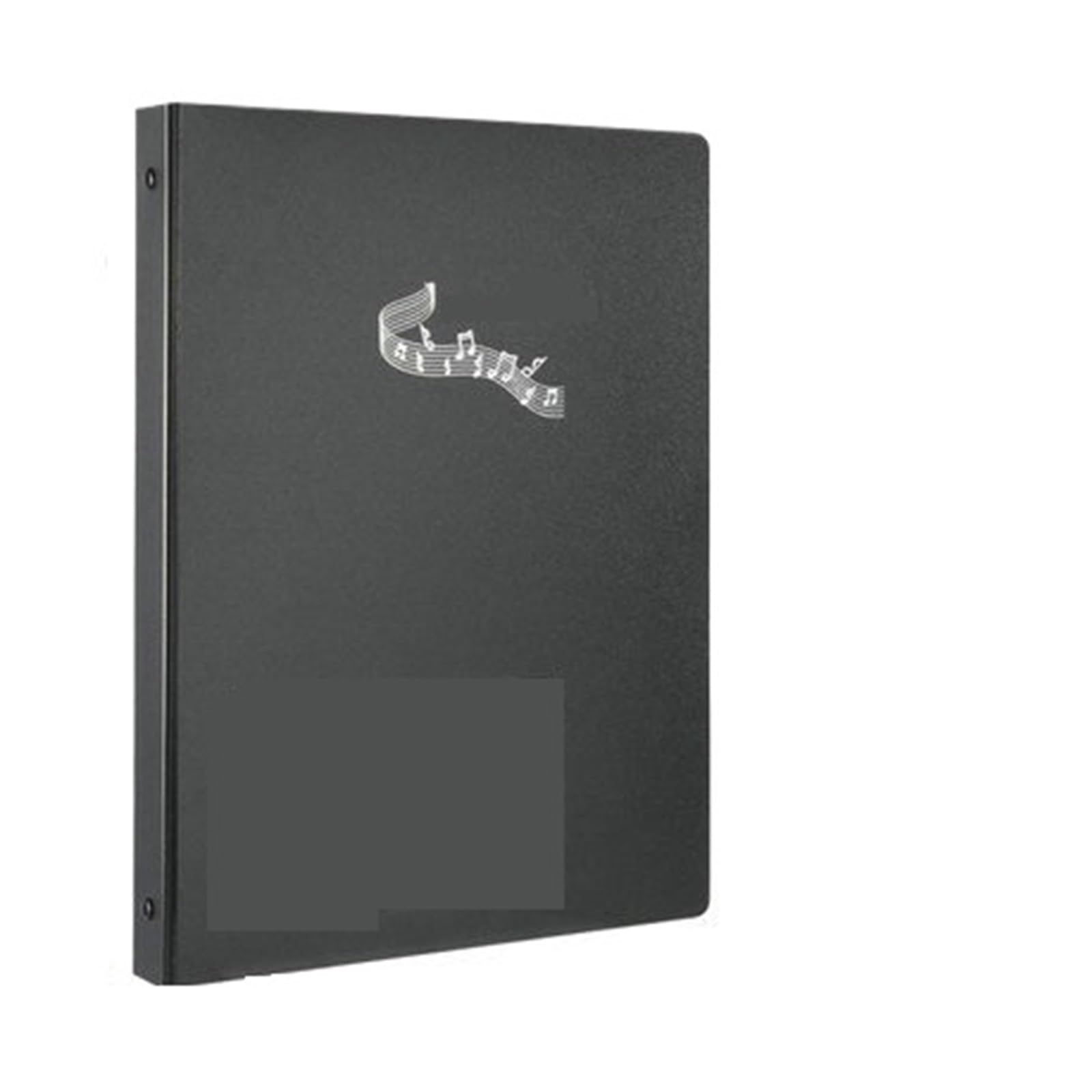Carpeta A4 for archivos de música de piano de 3 anillas con fundas y partituras transparentes, multicolor(Black)