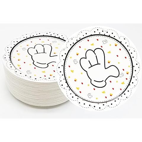 40Pcs Mouse Birthday Party Supplies Black Mouse Paper Plates,7"Black Mouse Dessert Plates for Mouse Themed Mouse Party Favors 1st 2nd 3rd Year Girl Baby Shower Mouse Birthday Decorations (Black) Cover