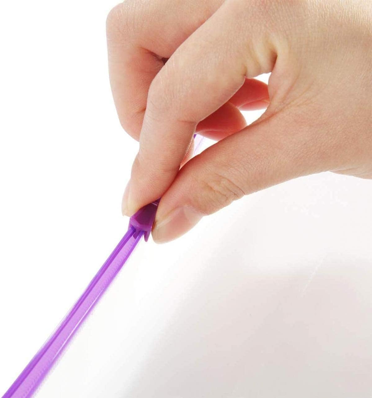 YoeeJob 3 fori in PVC trasparente con cerniera per raccoglitore, formato lettera, 20,3 x 28 cm, 50 confezioni (5 colori)
