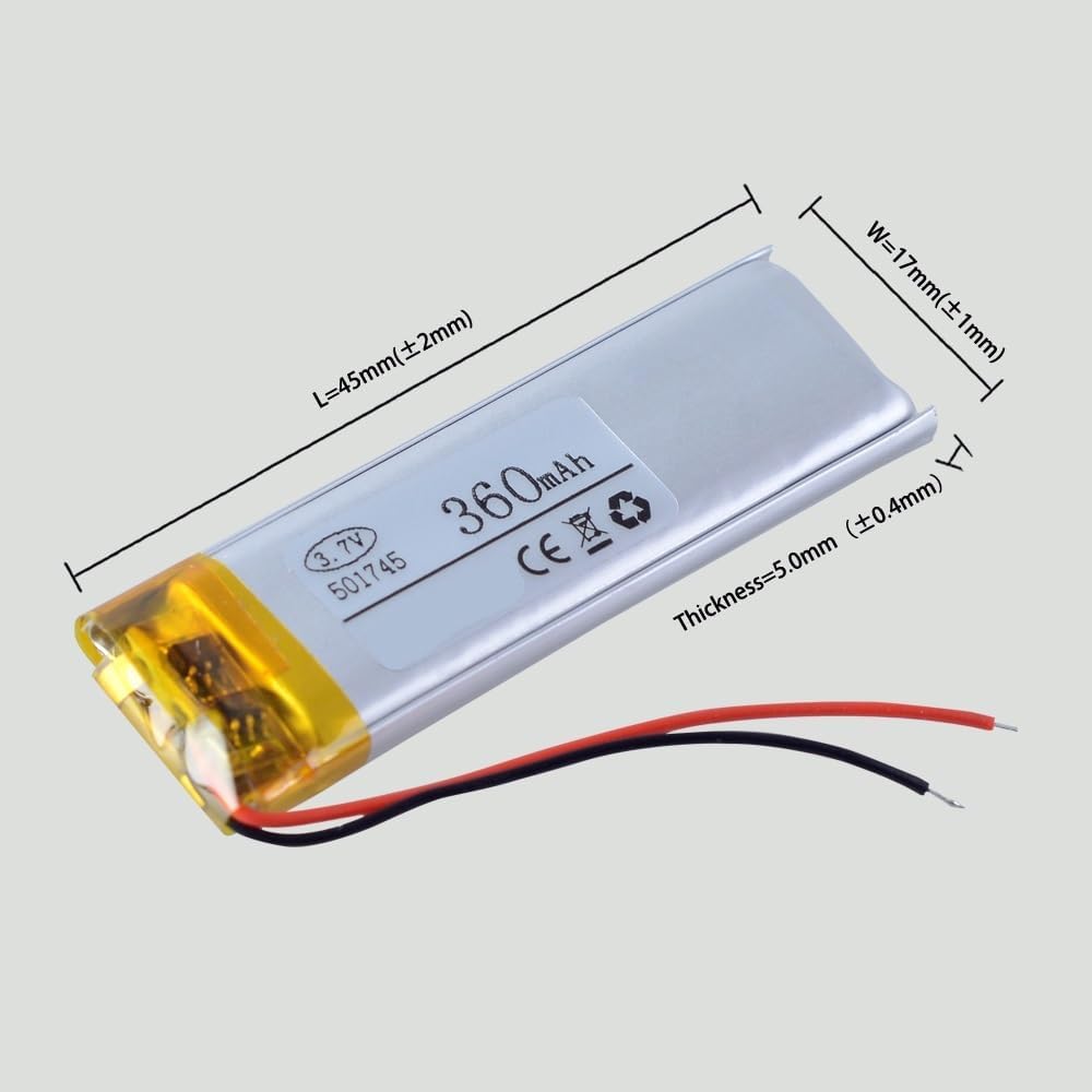 501745 3.7V 360 mAh 1/5PCS(5PS)