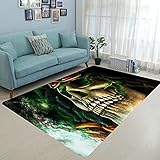 Tapis de Grande Surface de Conception Traditionnelle Crâne de fantôme Vert thème Halloween 160*200CM (5'3''x6'6'')