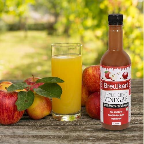 Image of Brewkart Apple Cider Vinegar with Mother 500ml | Raw, Unfiltered & Unpasteurized | Natural Health & Wellness Support