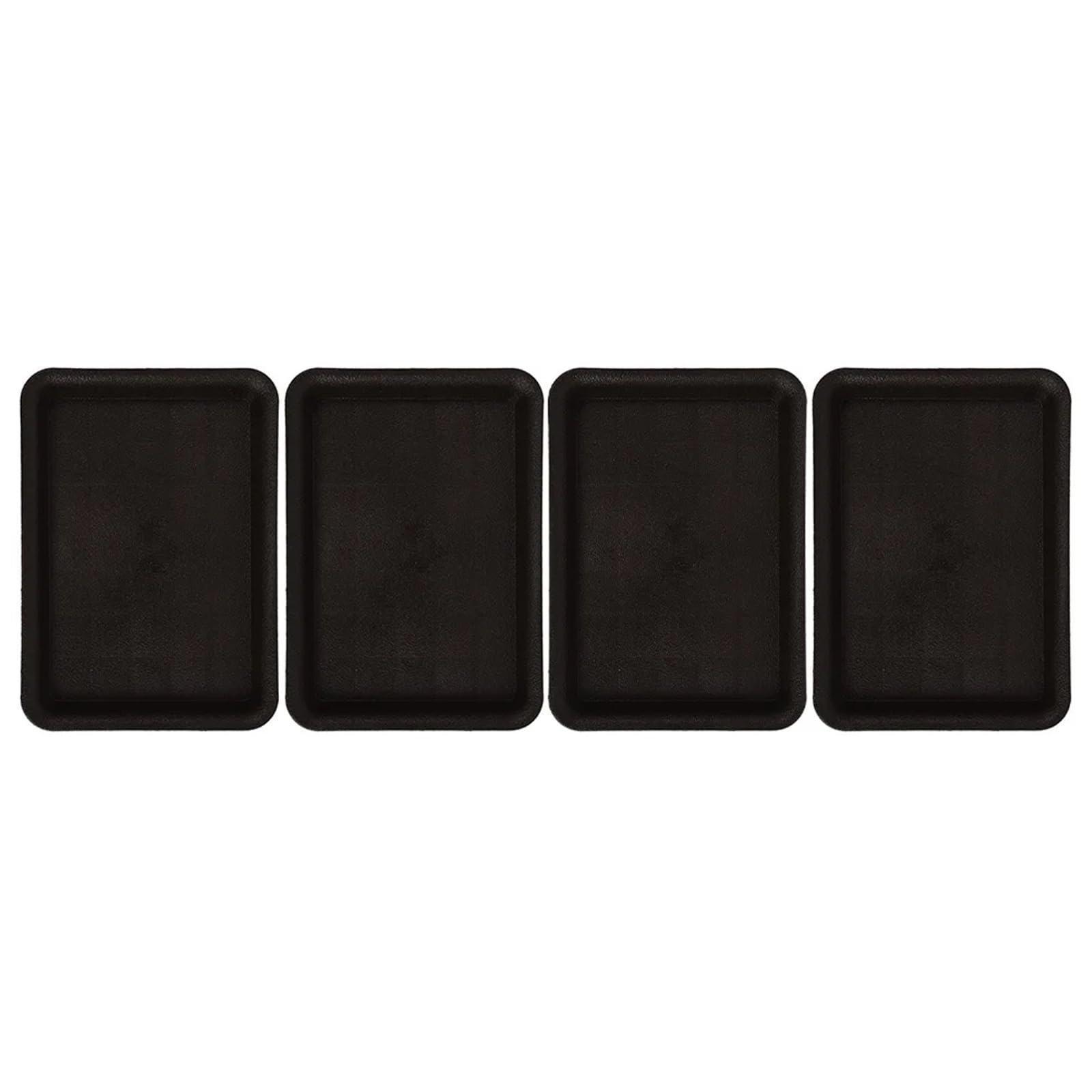 GIUPLOKID Plastic Drip Trays, Plant Saucers 4Pcs Black Resin Plastic Indoor Outdoor Use