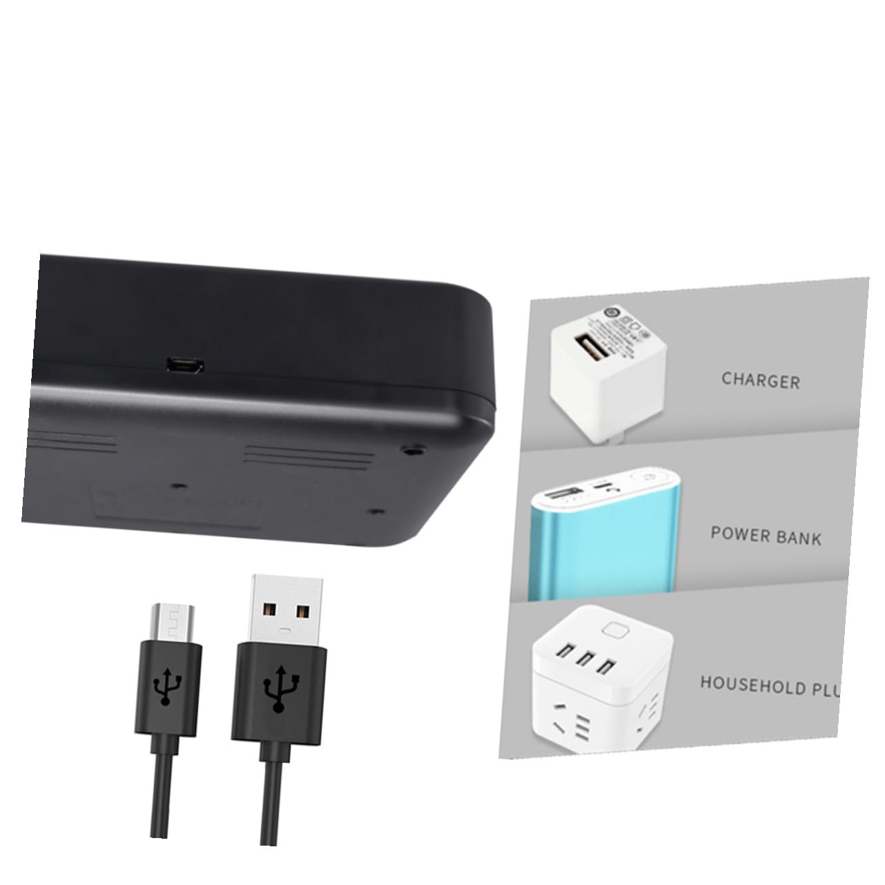jojofuny Cargador Pilas USB Ranuras Carga De Baterías Recargables Pantalla Digital Compatible AA y AAA