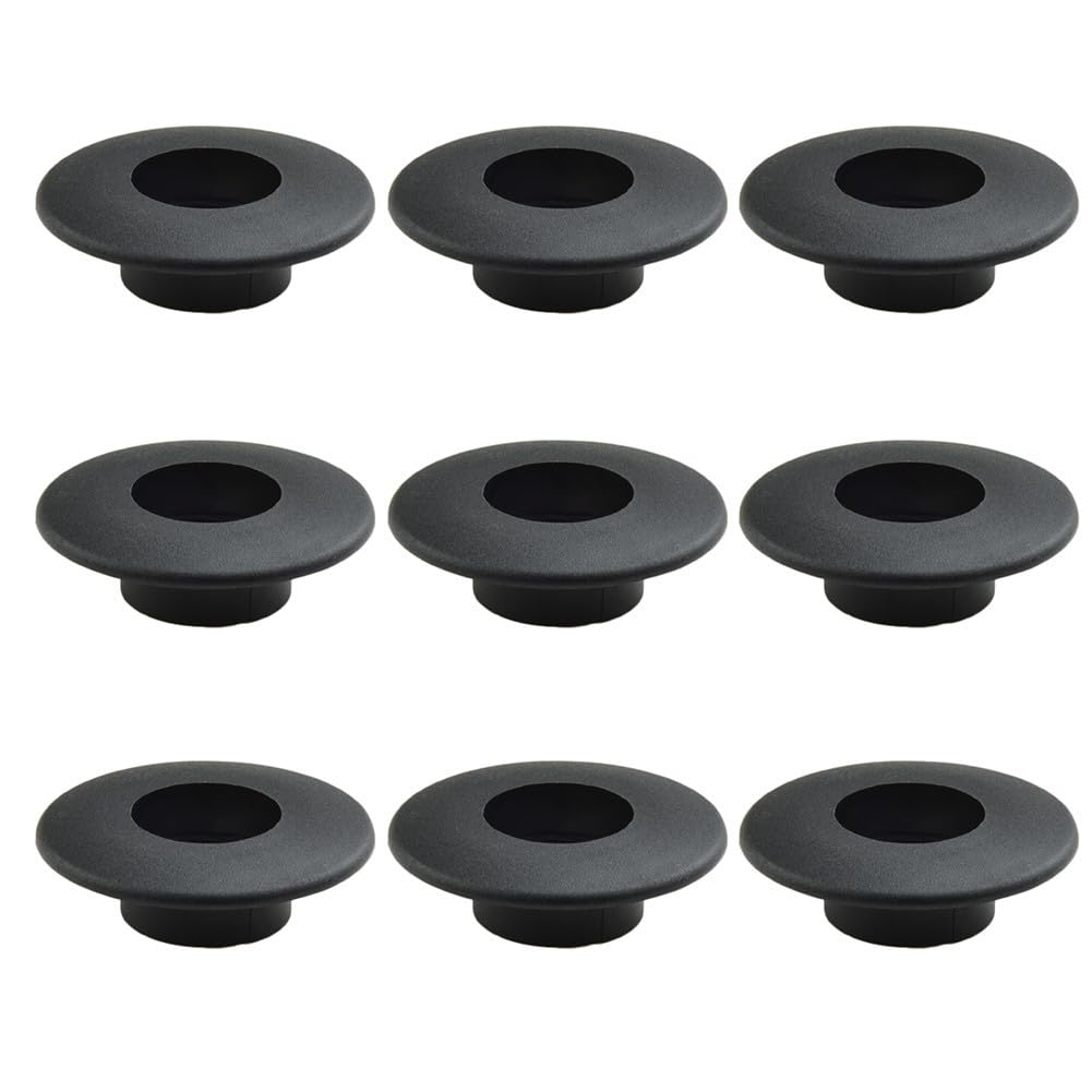 Lot de 10 bagues de rechange de 16 mm pour roulement de baby-foot, pour tige standard de 1,6 cm, en plastique noir