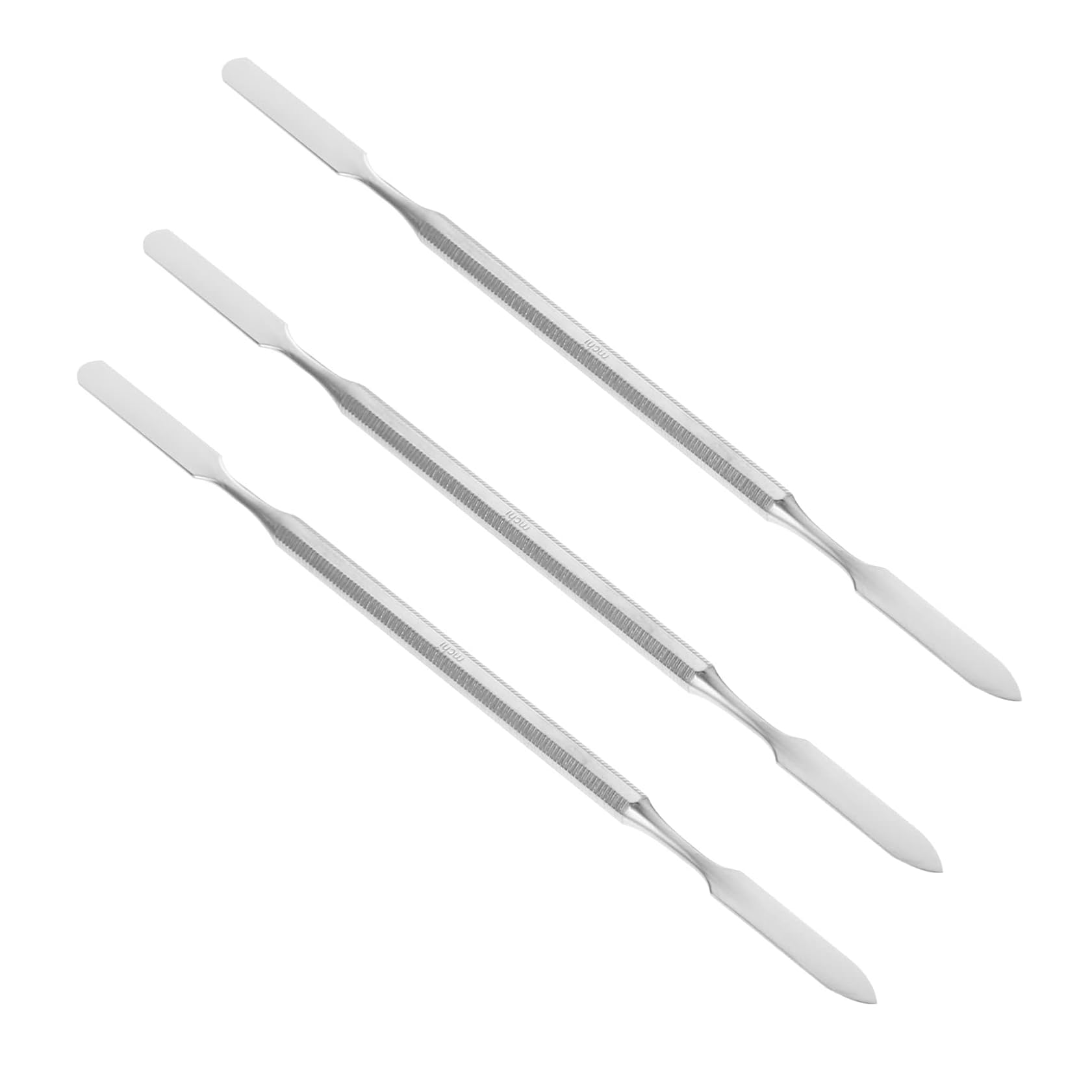 VLRBFDOI 3 Pcs Dental Cement Spatula Dental Mixing Spatula, Double Ended Wax Mixing Carvers Stainless Steel Lab Sculpting Instruments,Silver