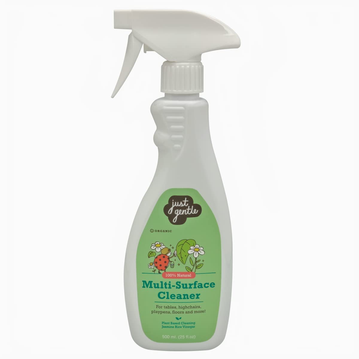 Just GentlePlant-based Multi-Surface Cleaner with Rice Jasmine Vinegar - 500 ml | Food Grade Safe and Effective Cleaner for All surfaces, toys, and playpens