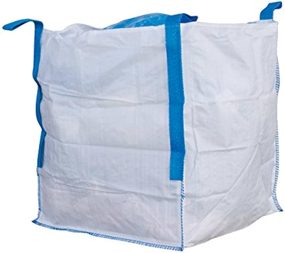 Saco Big Bag, Saco Big Bag Rafia para Obra y Jardinería, Bolsa de Escombro, Reforzada y Resistente, 4 asas, Carga Máxima de 1000kg, Extra Grande 90x90x90cm