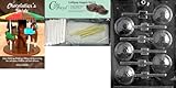 Cybrtrayd Fußball Lolly Schokolade Form mit Chocolatier 's Bundle, inkl. 25 Lollipop Sticks, 25 Cello Taschen, 25 gold Twist Krawatten und Chocolatier 's Guide