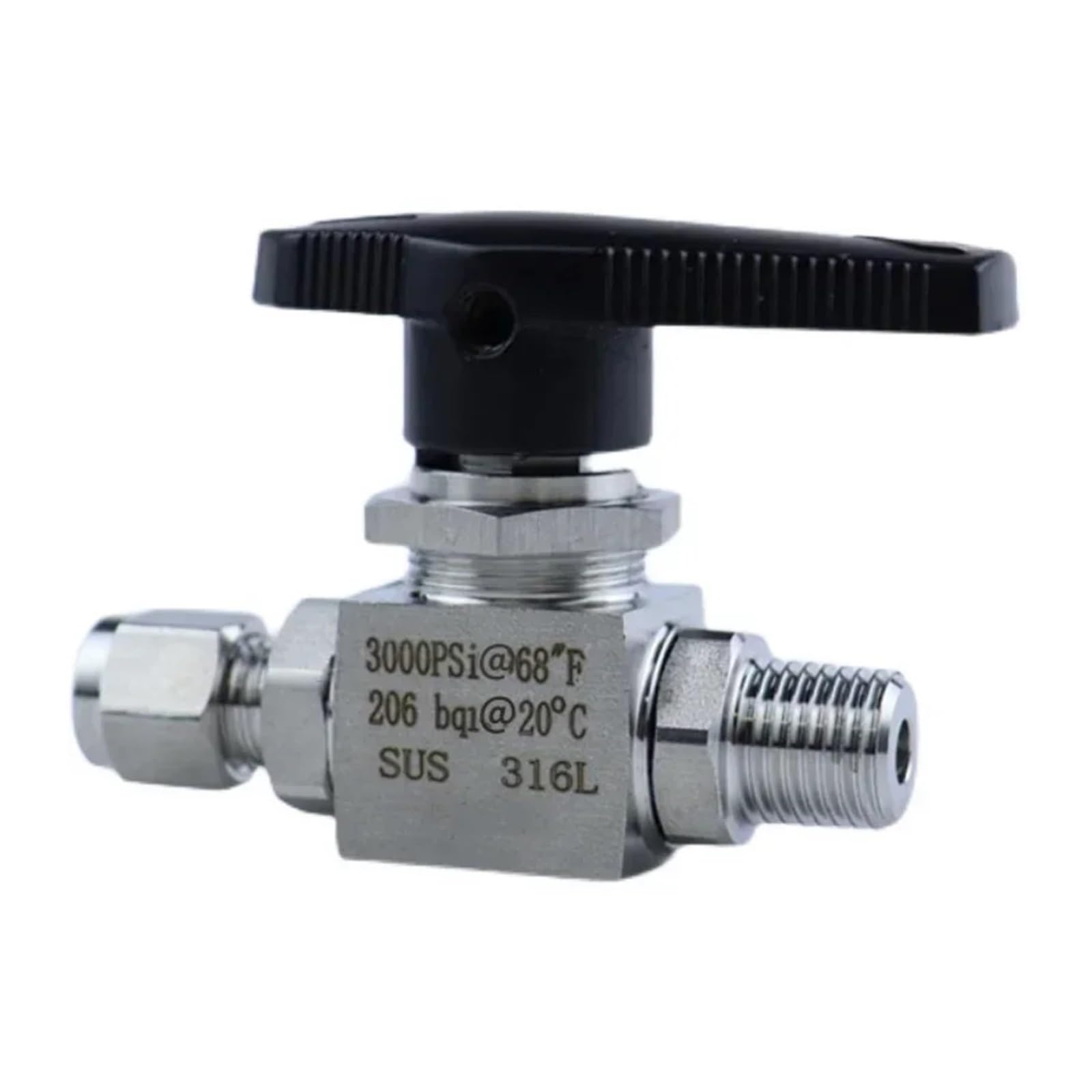 Válvula de bola instrumentación para conectar tubo 6 mm a NPT 1/4