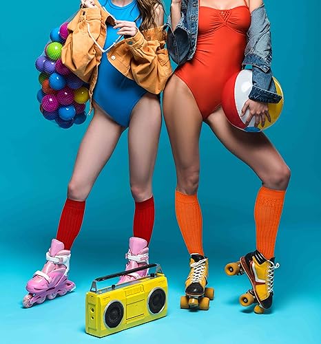 Violet Mist Slouch Socks for Women Girls Slouchy Scrunch Knee High Tube Long Stacked Cotton Colorful 80s 90s Novetly Socks4