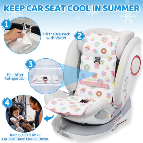 Image of Orzbow Car Seat Cooling Pad with Removable Ice Pack for Baby Toddler, White