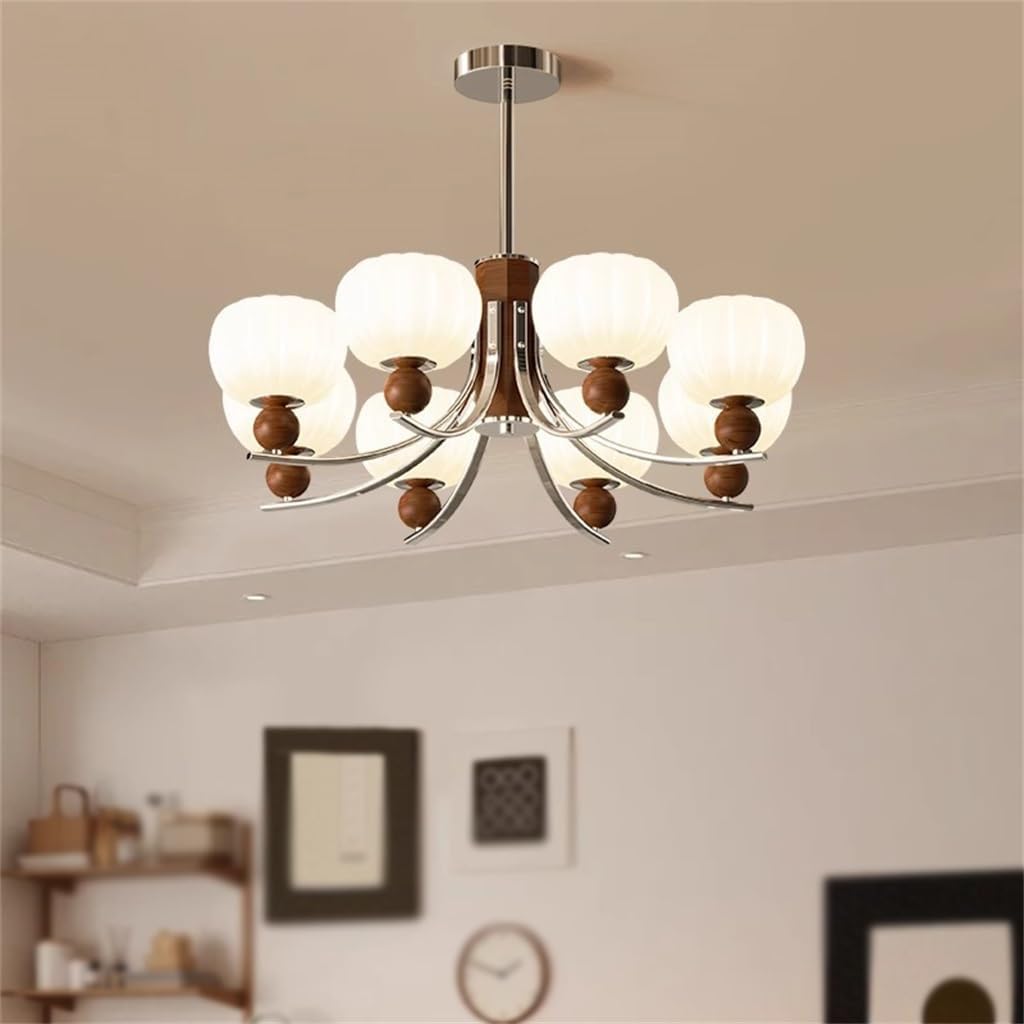 Chandelier Walnut Color Middle Living Room Main Lamp Retro Study Dining Room Bedroom Lamps