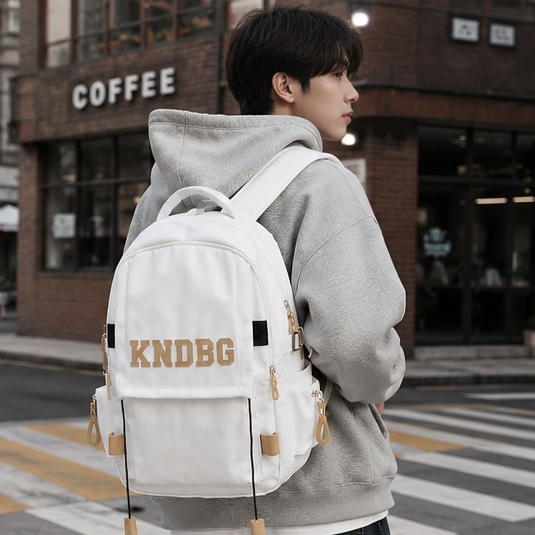 ARISEN BAG Unisex Korean Style Laptop Backpack 40L White - Image 4