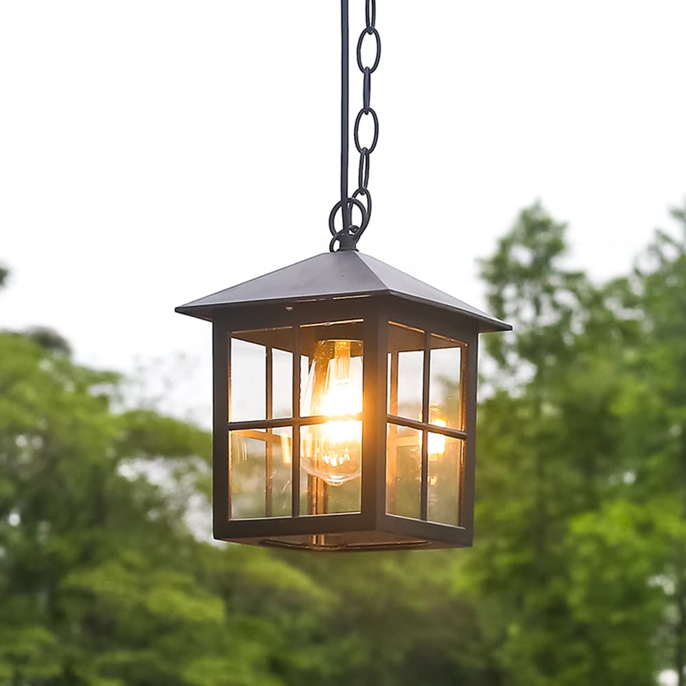 Chao Zan B Outdoor Pendant Lights,Indoor Chandelier ,E27 Hanging Lights Aluminum Lampshade Anti-Rust Waterproof Ip44 Ceiling Lights Rustic Villa Terrace Alcony Pavilion Corridor Entrance Attic Lantern Light