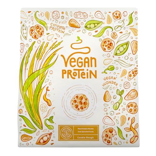 Veganes Proteinpulver | Cookie Dough | 600g Eiweißpulver | Premiumqualität Protein | Made in Germany | Alpha Foods