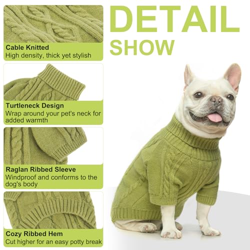 BEAUTYZOO-Small-Dog-Sweater-Dog-Sweatshirt-Pullover-Cable-Knitwear-Classic-Turtleneck-Thick-Cold-Weather-Dog-Clothes-for-Small-Medium-Dogs-Puppy-Girl-Boys-Chihuahua-Bulldog-Dachshund-Pug-Yorkie