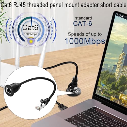 Adaptador cable corto Cat6 RJ45 macho a hembra miniatura 4