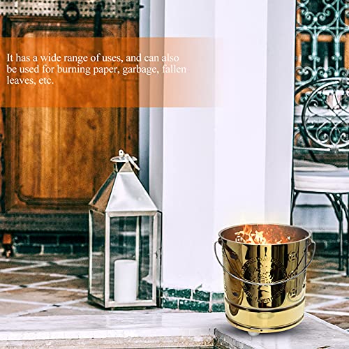 Angoily 11S38O10LVFSUU47JGRUZMGJ 1Pc Stainless Steel Paper Burn Barrel, Stainless Steel Incinerator Cage With Lid, Joss Paper Money Incinerator Can For Garden Paper Leaf Trash Wood Backyard Bonfire 11.79X10.53X10.53 Inch thumb #3