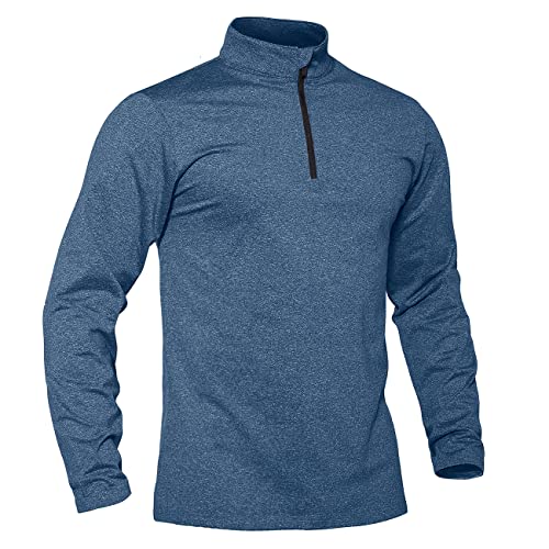 Image of TACVASEN Men's Sports Shirts 1 /4 Zip Long Sleeve Fleece Lined Running Workout Pullover Tops Sweatshirt