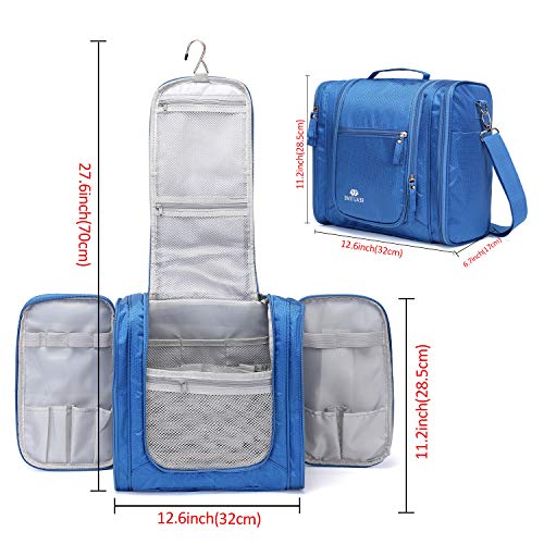 Large Hanging Travel Toiletry Bag for Men and Women Waterproof Makeup Organizer Bags wash bag Shaving Kit Cosmetic Bag for Accessories, Shampoo,Bathroom Shower, Personal Items (Royalblue) - Image 5