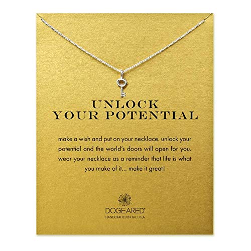 Unlock Your Potential Key Pendant Necklace with Meaning Card Women Jeweiry Friendship Gifts