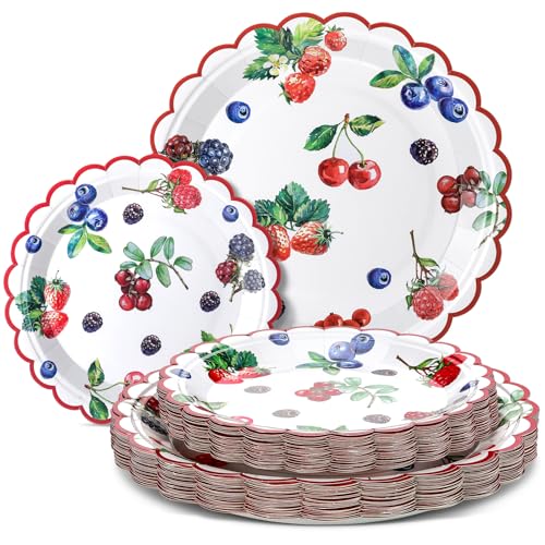 Havawish 60 Pcs Berry Paper Plates Sweet Disposable Paper Plates Party Decoration Summer Strawberry Blueberry Fruit Party Supplies for Dinner Sweet Birthday Baby Shower Decorations Havawish 60 Pcs Berry Paper Plates Sweet Disposable Paper Plates Party Decoration Summer Strawberry Blueberry Fruit Party Supplies for Dinner Sweet Birthday Baby Shower Decorations