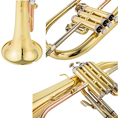 Aurosus Sfh-8336 Trigger Flugelhorn With 3Rd Valve Trigger Rose Brass Leadpipe Nickel Silver Outer Slides Yellow Brass Bell Lacquer Finish #TOP7