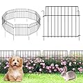 14Ft (L) x 20in (H) Garden Fence Animal Barrier Fencing 10 Pack Rustproof Metal Wire Yard Blocker Dog Fences Border 1.55" Spacing for Outdoor Flower Bed Landscape Fencing Decor Black
