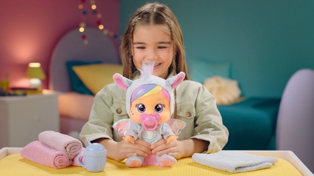 👶 Bebés Llorones Loving Care Dreamy – Muñeca Que Llora De Verdad Con Pijama De Unicornio Y 3 Accesorios