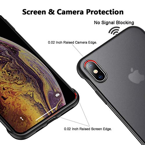 Image of REALCASE iPhone Xs | iPhone X Back Cover | Ultra Thin Translucent Matte Frameless TPU| Shockproof Bumper Back Cover Case for iPhone X /Xs (F-Black)