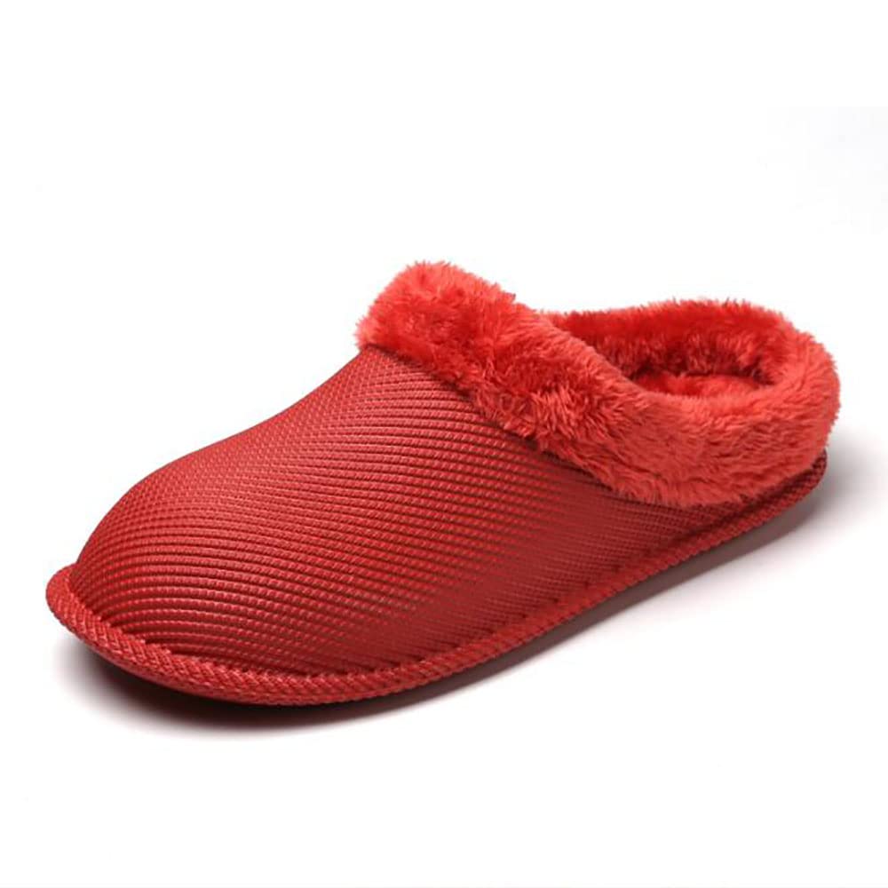 Chaussons chauds et douillets pour l'hiver, pantoufles mixtes en mousse rouge pour la maison