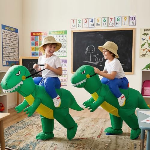 Disfraz inflable de dinosaurio T Rex para niños miniatura 7