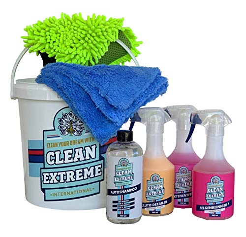 CLEANEXTREME - Set de Limpieza para Coche con Cubo de Lavado y Tapa