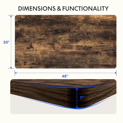 Image of FLEXISPOT EN2 Whole-Piece Standing Desk with Clamp Power Strip, 48 x 30 Electric Stand Up Height Adjustable Desk with Cable Management (White Frame + 48 inch Rustic Brown Desktop, 2 Packages)